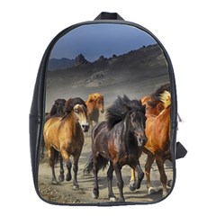 Horses Stampede Nature Running School Bag (large) by Celenk