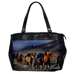 Horses Stampede Nature Running Office Handbags by Celenk