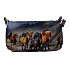 Horses Stampede Nature Running Shoulder Clutch Bags by Celenk