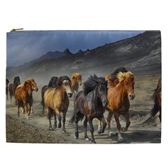 Horses Stampede Nature Running Cosmetic Bag (xxl)  by Celenk