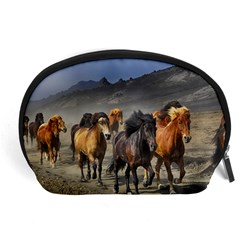 Horses Stampede Nature Running Accessory Pouches (large)  by Celenk