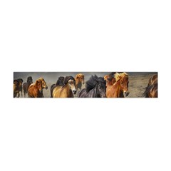 Horses Stampede Nature Running Flano Scarf (mini) by Celenk