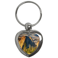 Mountains Landscape Rock Forest Key Chains (heart)  by Celenk