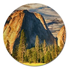 Mountains Landscape Rock Forest Magnet 5  (round) by Celenk