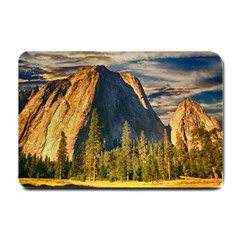 Mountains Landscape Rock Forest Small Doormat  by Celenk