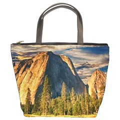 Mountains Landscape Rock Forest Bucket Bags by Celenk