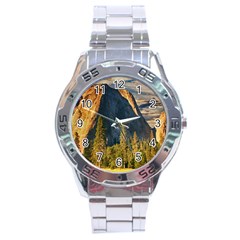 Mountains Landscape Rock Forest Stainless Steel Analogue Watch by Celenk