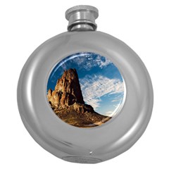 Mountain Desert Landscape Nature Round Hip Flask (5 Oz) by Celenk