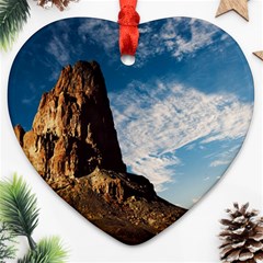 Mountain Desert Landscape Nature Heart Ornament (two Sides) by Celenk