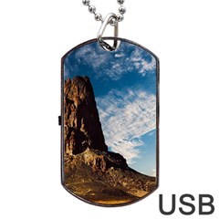 Mountain Desert Landscape Nature Dog Tag Usb Flash (one Side) by Celenk