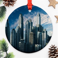 Skyscraper Cityline Urban Skyline Ornament (round) by Celenk