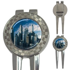 Skyscraper Cityline Urban Skyline 3-in-1 Golf Divots by Celenk