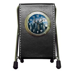 Skyscraper Cityline Urban Skyline Pen Holder Desk Clocks by Celenk