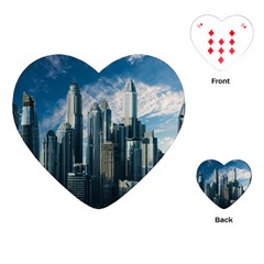 Skyscraper Cityline Urban Skyline Playing Cards (heart)  by Celenk