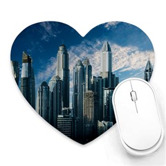 Skyscraper Cityline Urban Skyline Heart Mousepads by Celenk