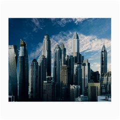 Skyscraper Cityline Urban Skyline Small Glasses Cloth (2-side) by Celenk