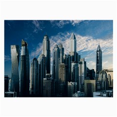 Skyscraper Cityline Urban Skyline Large Glasses Cloth (2-side) by Celenk