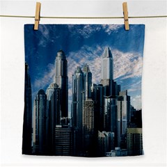 Skyscraper Cityline Urban Skyline Face Towel by Celenk