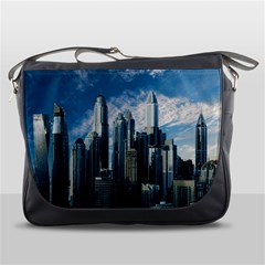 Skyscraper Cityline Urban Skyline Messenger Bags by Celenk