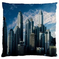 Skyscraper Cityline Urban Skyline Large Cushion Case (one Side) by Celenk