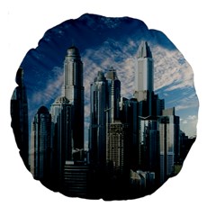 Skyscraper Cityline Urban Skyline Large 18  Premium Round Cushions by Celenk