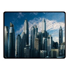 Skyscraper Cityline Urban Skyline Double Sided Fleece Blanket (small)  by Celenk