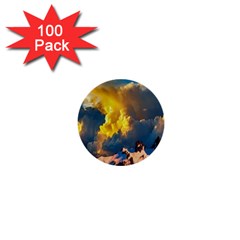 Mountains Clouds Landscape Scenic 1  Mini Buttons (100 Pack)  by Celenk