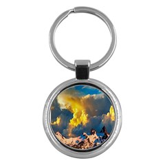 Mountains Clouds Landscape Scenic Key Chains (round)  by Celenk