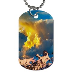 Mountains Clouds Landscape Scenic Dog Tag (one Side) by Celenk