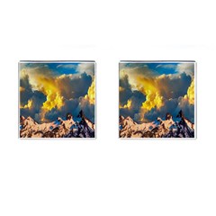 Mountains Clouds Landscape Scenic Cufflinks (square) by Celenk