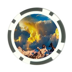 Mountains Clouds Landscape Scenic Poker Chip Card Guard by Celenk