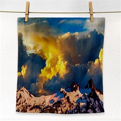 Mountains Clouds Landscape Scenic Face Towel by Celenk