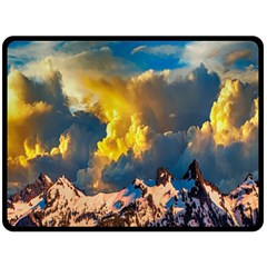 Mountains Clouds Landscape Scenic Fleece Blanket (large)  by Celenk