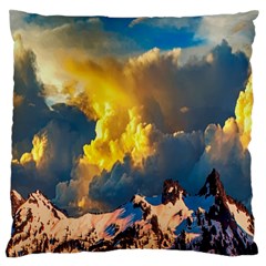 Mountains Clouds Landscape Scenic Standard Flano Cushion Case (one Side) by Celenk