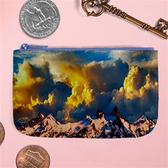 Mountains Clouds Landscape Scenic Large Coin Purse by Celenk