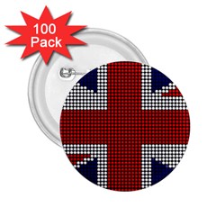 Union Jack Flag British Flag 2 25  Buttons (100 Pack)  by Celenk