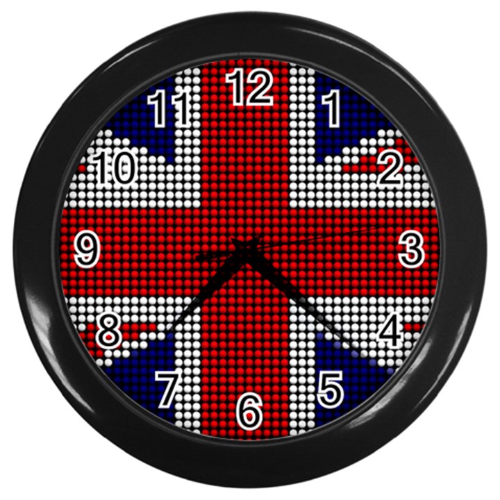 Union Jack Flag British Flag Wall Clocks (Black)