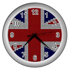 Union Jack Flag British Flag Wall Clocks (silver)  by Celenk