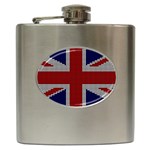 Union Jack Flag British Flag Hip Flask (6 oz) Front