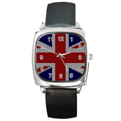 Union Jack Flag British Flag Square Metal Watch by Celenk