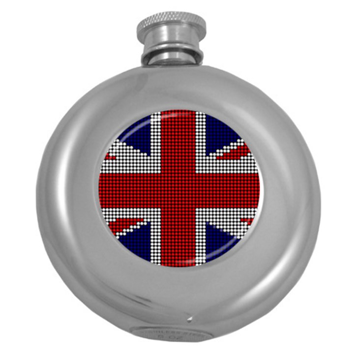 Union Jack Flag British Flag Round Hip Flask (5 oz)