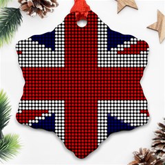 Union Jack Flag British Flag Snowflake Ornament (two Sides) by Celenk