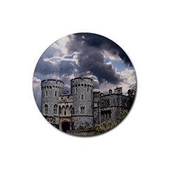 Castle Building Architecture Rubber Round Coaster (4 Pack)  by Celenk