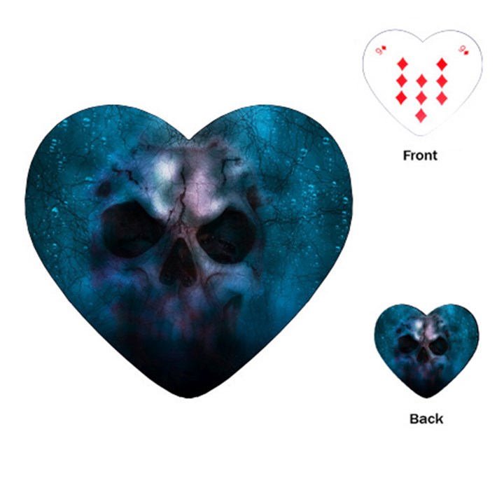 Skull Horror Halloween Death Dead Playing Cards (Heart) 