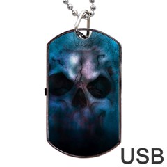 Skull Horror Halloween Death Dead Dog Tag Usb Flash (two Sides) by Celenk