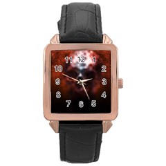 Skull Horror Halloween Death Dead Rose Gold Leather Watch  by Celenk