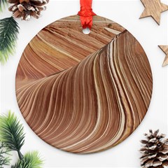 Swirling Patterns Of The Wave Round Ornament (two Sides)