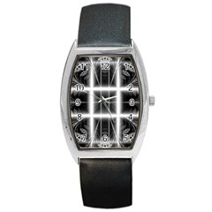 Geometry Pattern Backdrop Design Barrel Style Metal Watch by Celenk