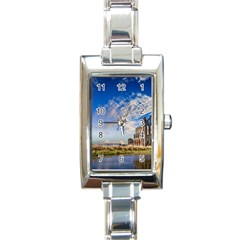 Ruin Church Ancient Architecture Rectangle Italian Charm Watch by Celenk