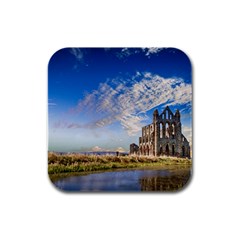 Ruin Church Ancient Architecture Rubber Square Coaster (4 Pack)  by Celenk